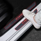Onrai Car Door Sill Plate Protectors - Black Soft Rubber Front/rear Red. Fixed Price $34.60.