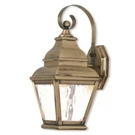 Livex Exeter Light Outdoor Wall Lantern, Antique Brass/clear Water 2601-01. Fixed Price $297.96.