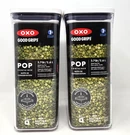 Oxo Good Grips 2.7 Qt Pop Food Storage Clear Container, (set Of 2). Fixed Price $28.00.