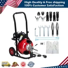 100'X3/8" Drain Cleaner Electric Sewer Snake Cleaning Machine For 1" To 4" Pipes. Fixed Price $285.88.