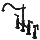 Kingston Brass KS1270PKLBS Duchess Bridge Kitchen Faucet With Sprayer. Fixed Price $380.78.