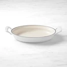 Creuset Modern Heritage Enameled Cast Iron Oval Gratin, 1 3/4-QT.MATTE White. Fixed Price $99.99.