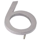 Metal House Numbers 8" Polished Brushed Aluminum (number 6) With Nails. Fixed Price $59.95.