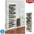 Mainstays 12-TIER Over The Door Shoe Rack For 36 Pairs, Metal, Gray New. Fixed Price $41.98.