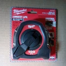 Milwaukee 100FT. Closed Reel Long Tape Measure Tool Nylon Steel Blade Heavy Duty. Fixed Price $19.99.