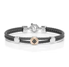 Baraka Men's BR332131RODN220008 Rose Gold Black & White Diamonds Bracelet. Fixed Price $1315.31.
