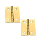 Stanley Solid Brass Miniature Broad Hinge 1-1/2" Long X 1-1/4" Open (pair). Fixed Price $11.99.