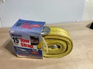 Highland 15 Ft Tow Strap With Hook Ends 2" Wide 10,000 Break Strength. Fixed Price $9.99.
