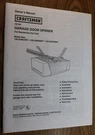 Owner's Manual - Craftsman Garage Door Opener 139.53962SRT 139.53975SRT. Fixed Price $9.95.