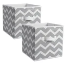 Dii Non Woven SET/2 Collapsible Poly Storage Cube, Grey Chevron, 11X11X11"H. Fixed Price $14.53.