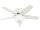 Hunter Newsome 42 Inch Fresh White Indoor Low Profile Ceiling Fan. Fixed Price $155.00.