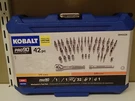 Kobalt PRO90 Ratchet 1/4" & 3/8" 42-PIECE Mechanic's Tool Set. Fixed Price $30.00.
