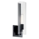 Kichler Jemsa 14" Light Wall Sconce, Black/clear Fluted Glass - 55165BK. Fixed Price $174.99.