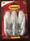 3M Command Designer Hooks, Medium, White, 6-HOOKS 17081-6ES New Sealed. Fixed Price $9.00.
