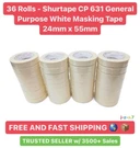 Shurtape Cp 631 General Purpose White Masking Tape, 24MM X 55MM (36 Rolls). Fixed Price $85.00.