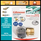 2 Pack Heavy Duty Brass & Metal Hose Repair Clamp Coupling - Barbed Mender For. Fixed Price $51.99.