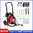 100 Ft X 1/2" Drain Cleaner Electric Sewer Snake Cleaning Machine 110V W/ Gloves. Fixed Price $309.60.