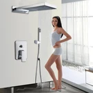 Rectangle Rainfall Shower Head W/plastic Hand Spray&brass Control Valve Set. Fixed Price $83.69.