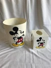 Disney Classic Mickey Mouse Garbage Can And Tissue Box Cover Bathroom Set. Fixed Price $49.99.
