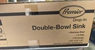 Premier Drop-in Double Bowl Stainless Steel Sink 33X22X6 3-HOLE 3562900. Fixed Price $69.99.
