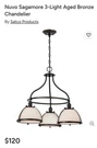 Nuvo Sagamore 3 Light Dinette Polished Nickel / Satin White Glass 100W A19MAX. Fixed Price $19.99.