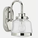Progress Lighting P300080-104 Polished Nickel 1-LIGHT 6-1/2"W Bathroom Sconce. Fixed Price $28.77.