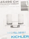 Kichler Crosby 15 In. 2-LIGHT Chrome Vanity Light, Satin Etched Opal Glass. Fixed Price $64.99.