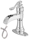 Chrome Waterfall Bathroom Sink Faucet Single Hole Vanity Tap By Bathlavish. Fixed Price $49.99.