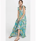 New Dodo Bar Lima Square-neck Floral-print Dress Flower 3 Blue Small. Fixed Price $279.00.