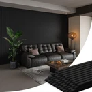 Smartstandard 4 Pack 105.9" X 12.6" Wood Slat Wall Panels,soundproof Matte Black. Fixed Price $218.66.
