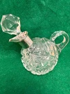 English Silver Topped Cut Glass Oil Decanter By John Grinsell & Sons C1914. Fixed Price $31.14.