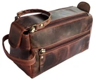 Leather Toiletry Bag For Men - Hygiene Organizer Travel Dopp Kit (walnut Brown). Fixed Price $55.79.