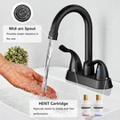 Widespread Bathroom Sink Faucet 2 Handle Basin Mixer Taps Gold/blcak. Fixed Price $35.00.