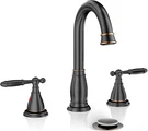 2-HANDLE 8 Inch 3 Hole Oil Rubbed Bronze Widespread Bathroom Faucets, With Valve. Fixed Price $94.99.
