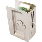 Tall Square Pocket Door Lock, Privacy (bed/bath) Latch, Satin Nickel By Stone Ha. Fixed Price $31.00.