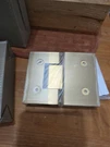2 Warehouse ,glass To Hinge Brushed Gold H180-SB. Fixed Price $40.00.