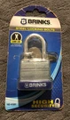 New Brinks High Security Steel Locking Bolt Padlock 2500 Lbs Cut Resistant. Fixed Price $11.00.