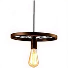 Wagon Wheel Ceiling Light Fixtire Edison Bulb Warehouse Of Tiffany Akiko LD40891. Fixed Price $45.00.