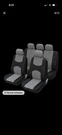 Oxgord 17PC Set Flat Cloth Mesh Gray & Black Wide Stripe Seat Covers. Fixed Price $20.00.