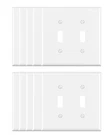 Elegrp 2 Gang Midsize Toggle Wall Plate, White (10-PACK). Fixed Price $14.39.