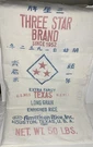 Three Star Brand Rice 50 Lb Bag Empty Texas 1960'S 30 16 Usa American. Fixed Price $11.25.