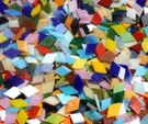 Diamond Glass Mosaic Tiles Pieces Stained For Crafts, Mixed Bright Colo.... Fixed Price $30.85.