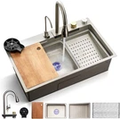 Serenelife Durable Stainless-steel Sink- Rust-resistant, Sleek (gun Gray). Fixed Price $199.99.