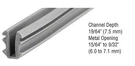 Glazing Vinyl 19/64" Channel Depth 15/64" To 9/32" Metal Opening - 100' Roll. Fixed Price $73.03.