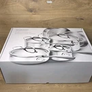 Williams Sonoma Stainless Steel Thermo-clad 10 Piece Cookware Set New. Fixed Price $589.99.