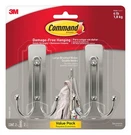 Command Brushed Nickel Double Hooks, 2 Large,. Fixed Price $11.89.