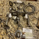 Kingston Vintage Leg Tub Filler With Hand Shower CC414T1 New 7 Chrome/white. Fixed Price $119.00.