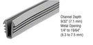 Gray Glazing Vinyl 9/32" Channel Depth 1/4" To 19/64" Metal Opening - 1000 Ft. Fixed Price $292.70.