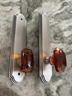 Grandeur Arc Tall Plate Vintage Amber Crystal Door Knob Pewter Passage 834087. Fixed Price $229.00.