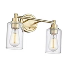 Bathroom Vanity Light, 2-LIGHT Lighting Fixtures, 14.3" Champagne Gold. Fixed Price $92.87.